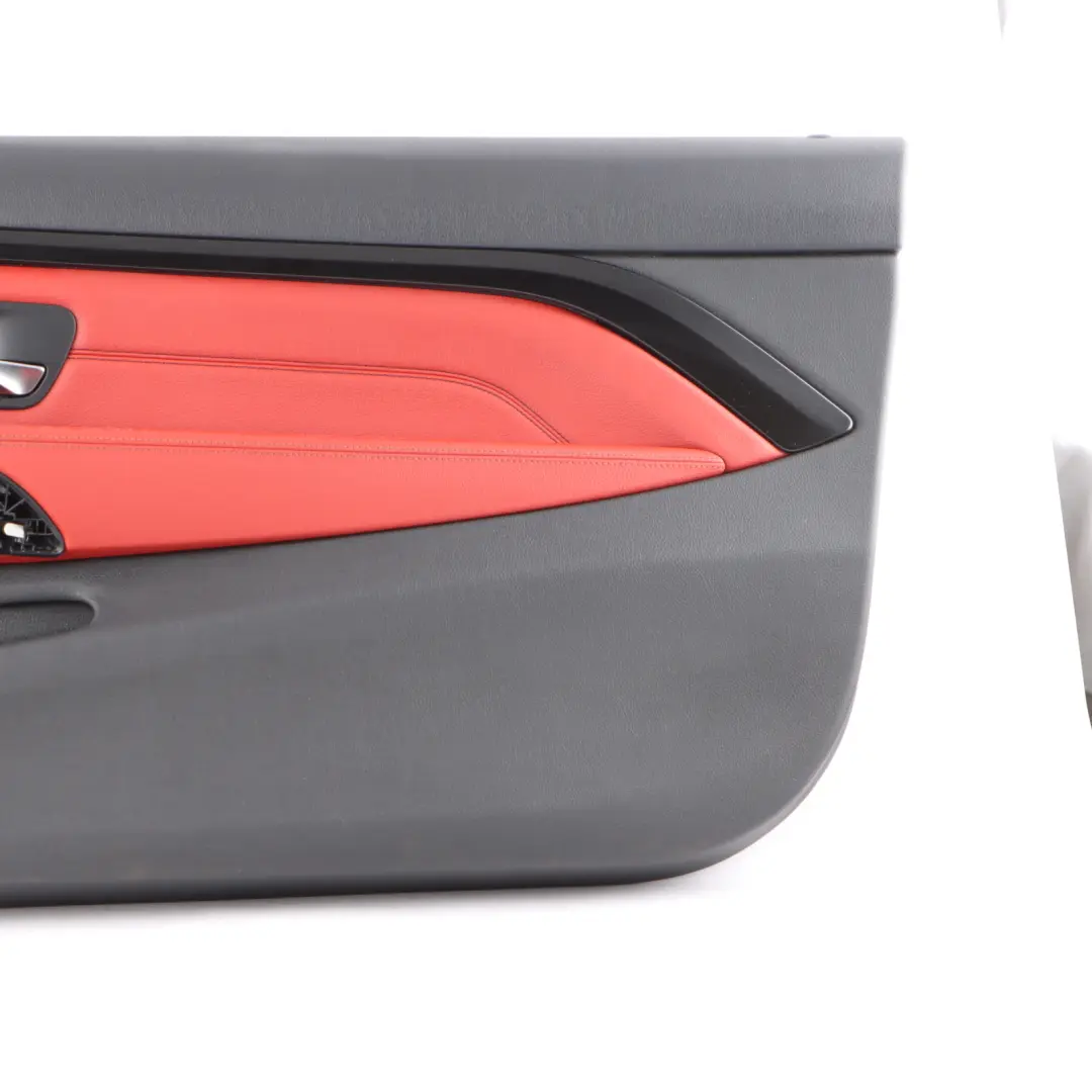 Front Right O/S Door Card Lining Panel Black Red Leather Dakota to BMW F32 F33 with Part number 7389512 BMW F32 F33 Front Right O/S Door Card Lining Panel Black Red Leather Dakota - SKU 7389512 - Part number 7389512