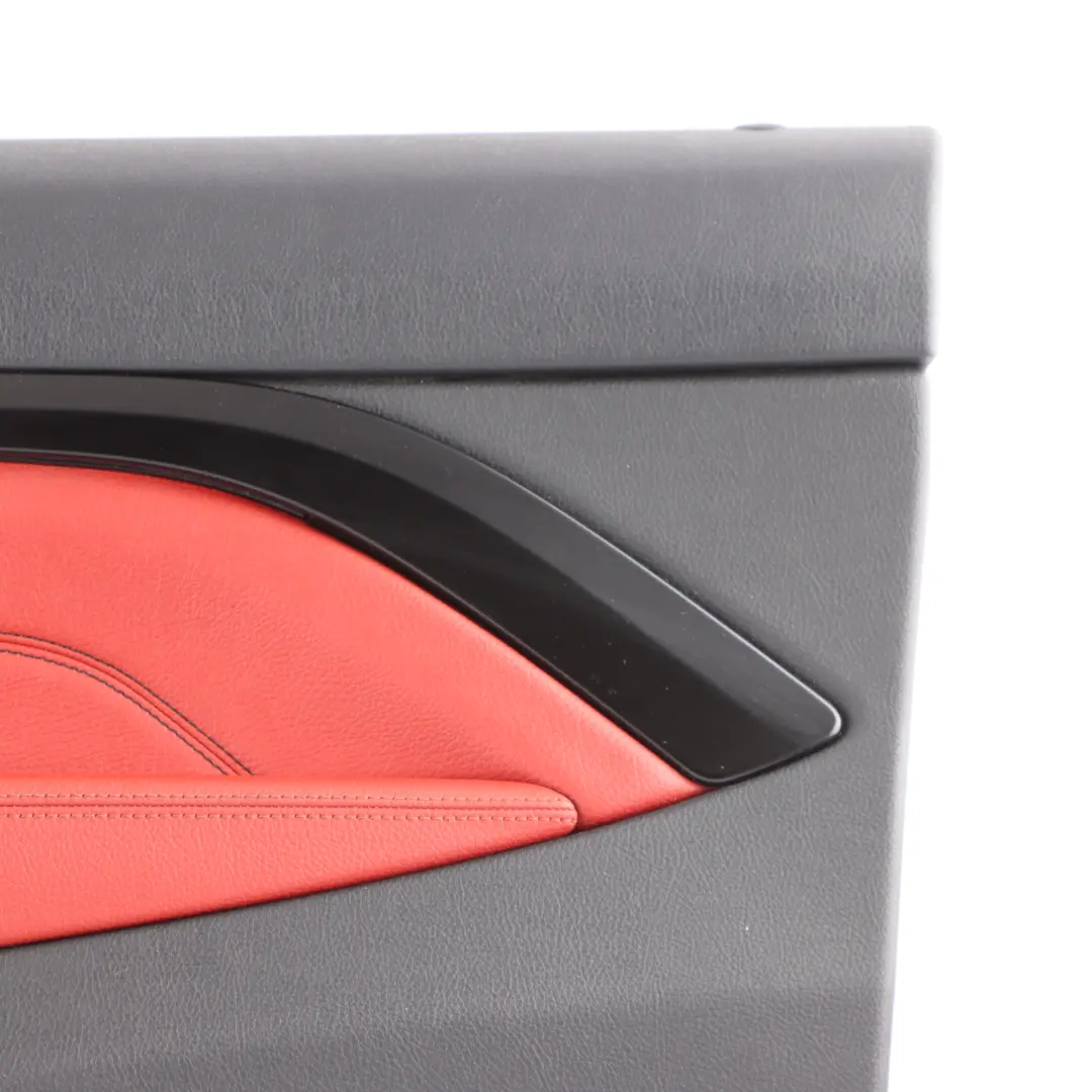 BMW F32 F33 Panneau de Doublure de Carte de Porte Avant Droite Cuir Rouge Noir - SKU 7389512 - Numéro de pièce 7389512