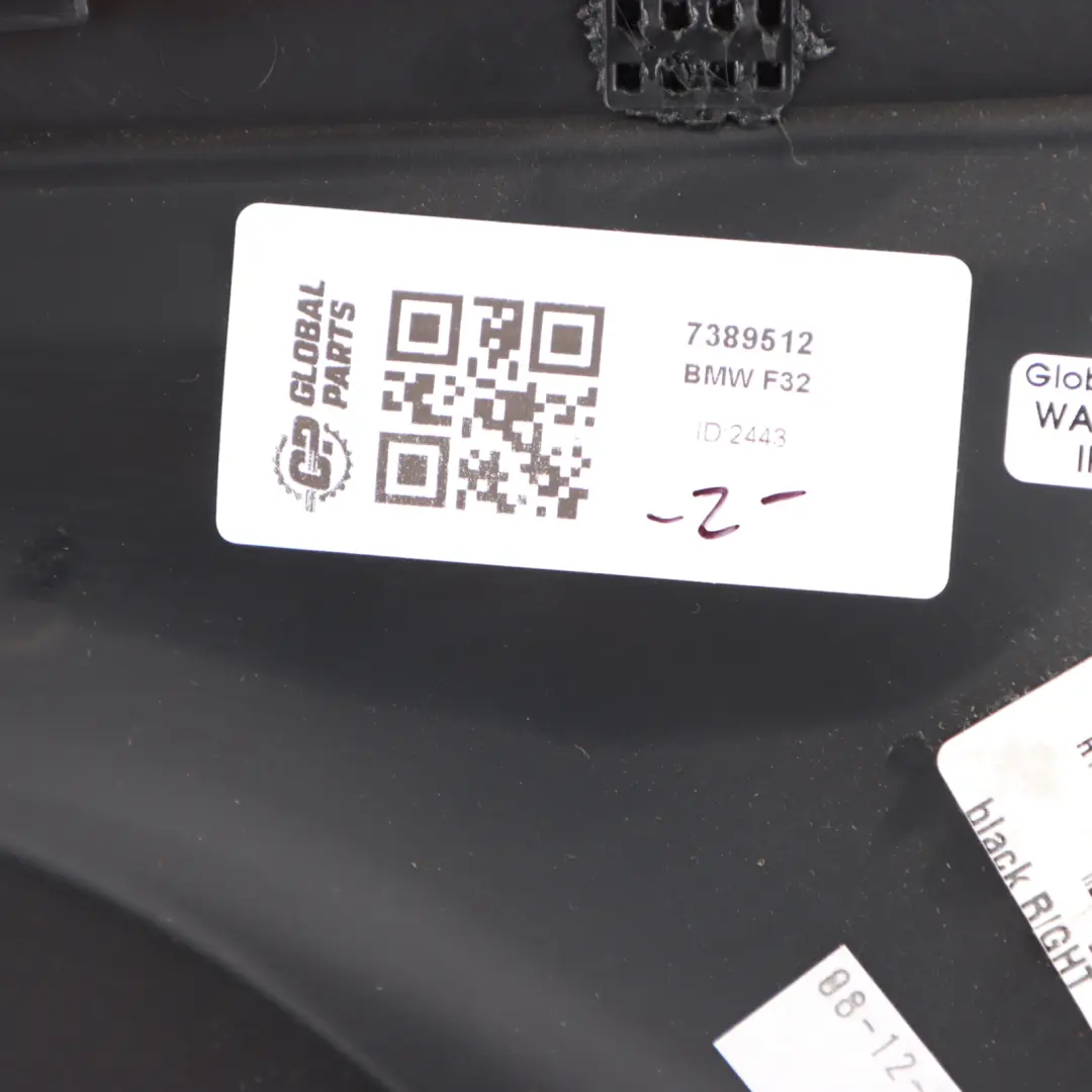 BMW F32 F33 Front Right O/S Door Card Lining Panel Black Red Leather Dakota - SKU 7389512 - Part number 7389512