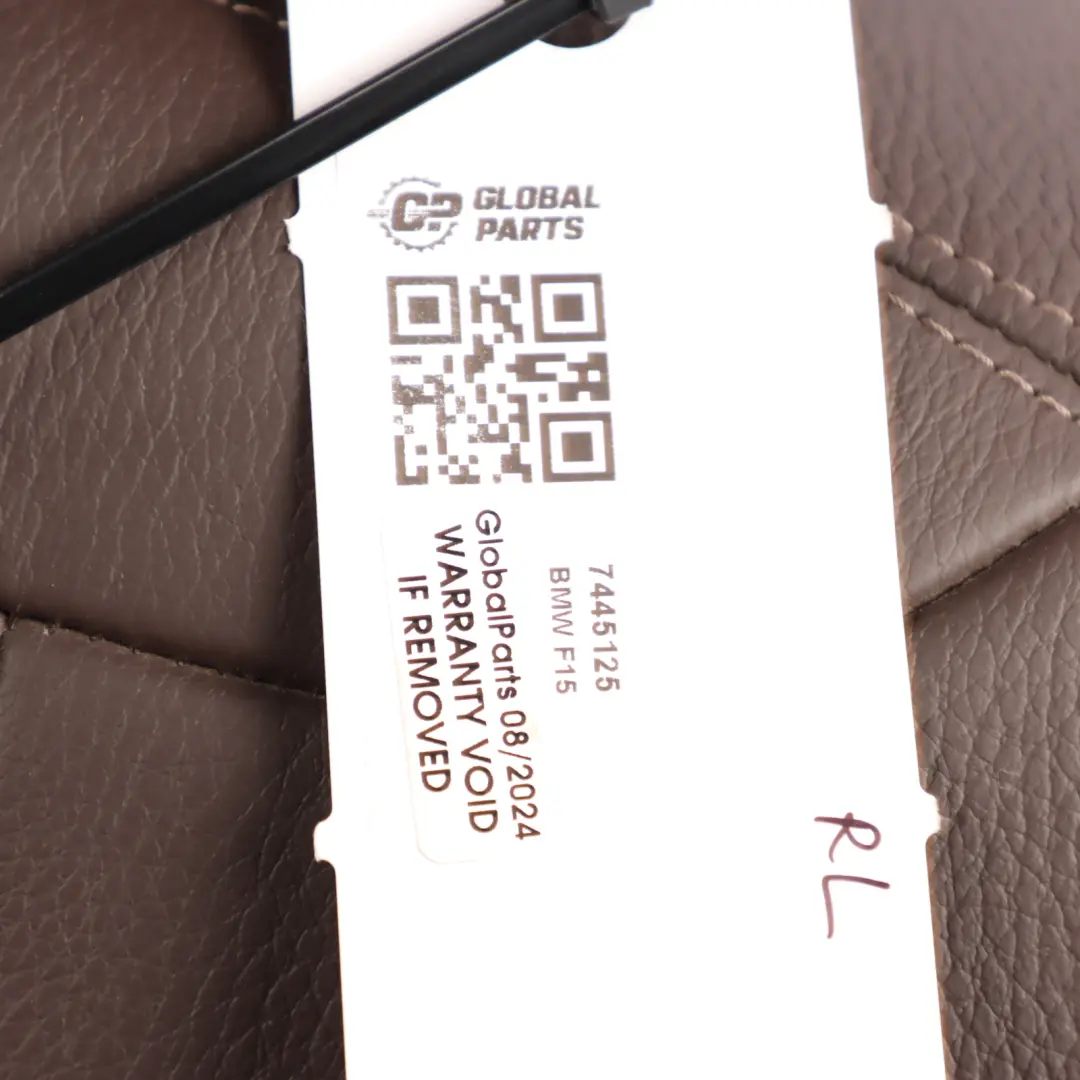 BMW X5 F15 Seat Backrest Rear Left N/S Back Heated Leather Dakota Mokka - SKU 7445125 - Part number 7445125