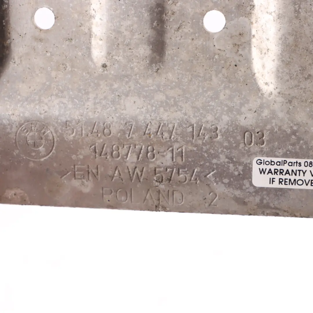 Underbody Plate BMW G20 G21 Undertray Panel Engine Stiffening Cover to with Part number 7447143 Underbody Plate BMW G20 G21 Undertray Panel Engine Stiffening Cover - SKU 7447143 - Part number 7447143