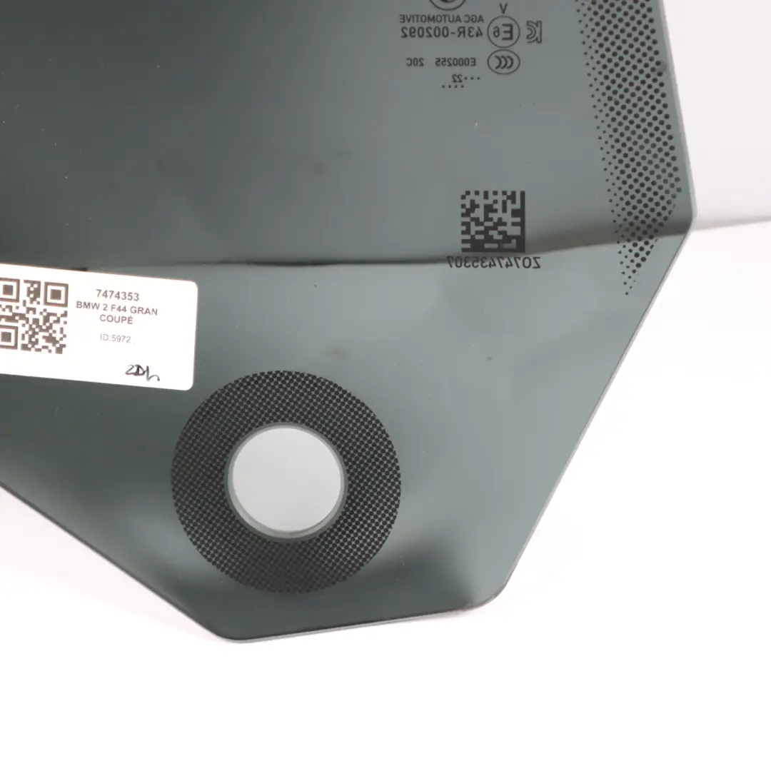 Vitre Porte Arrière Gauche Côté Conducteur Teintée Coupé SSG AS3 pour BMW F44 à propos du numéro de pièce 7474353 BMW F44 Vitre Porte Arrière Gauche Côté Conducteur Teintée Coupé SSG AS3 - SKU 7474353 - Numéro de pièce 7474353