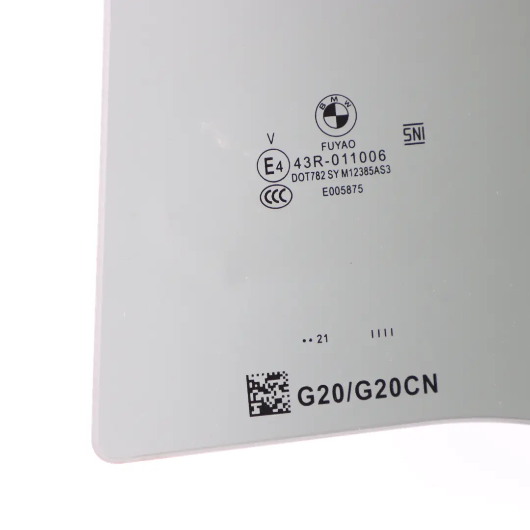 BMW G20 Window Glass Door Rear Left N/S Side SSG AS3 Black - SKU 7497105 - Part number 7497105