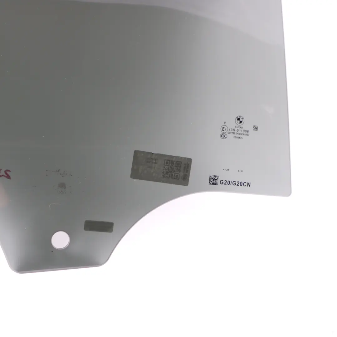 Window Glass Door Rear Right O/S Side SSG AS3 Black to BMW G20 with Part number 7497106 BMW G20 Window Glass Door Rear Right O/S Side SSG AS3 Black - SKU 7497106 - Part number 7497106