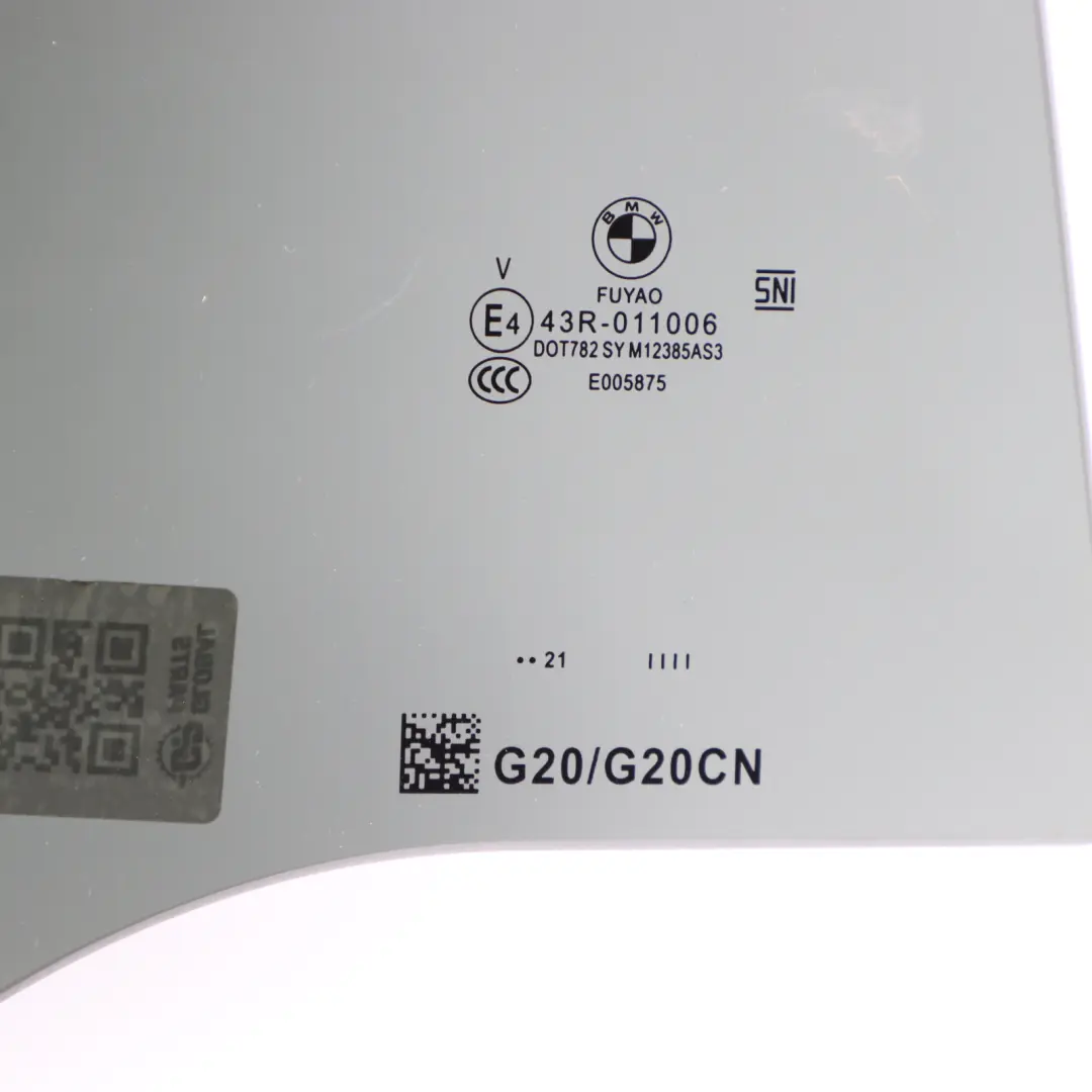 BMW G20 Window Glass Door Rear Right O/S Side SSG AS3 Black - SKU 7497106 - Part number 7497106