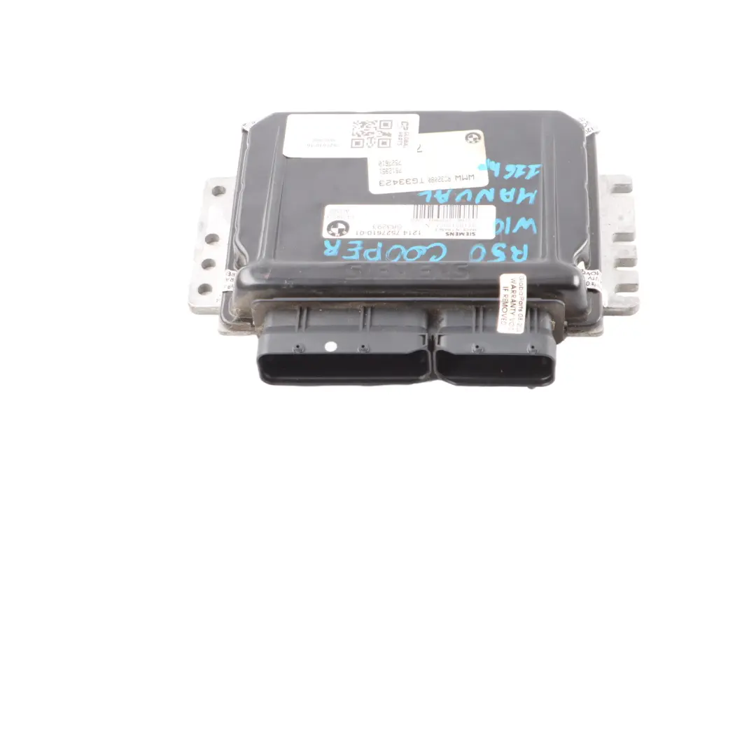 Mini Cooper R50 W10 116HP Petrol Engine Control Unit ECU DME Manual - SKU 7527610-16 - Part number 7527610