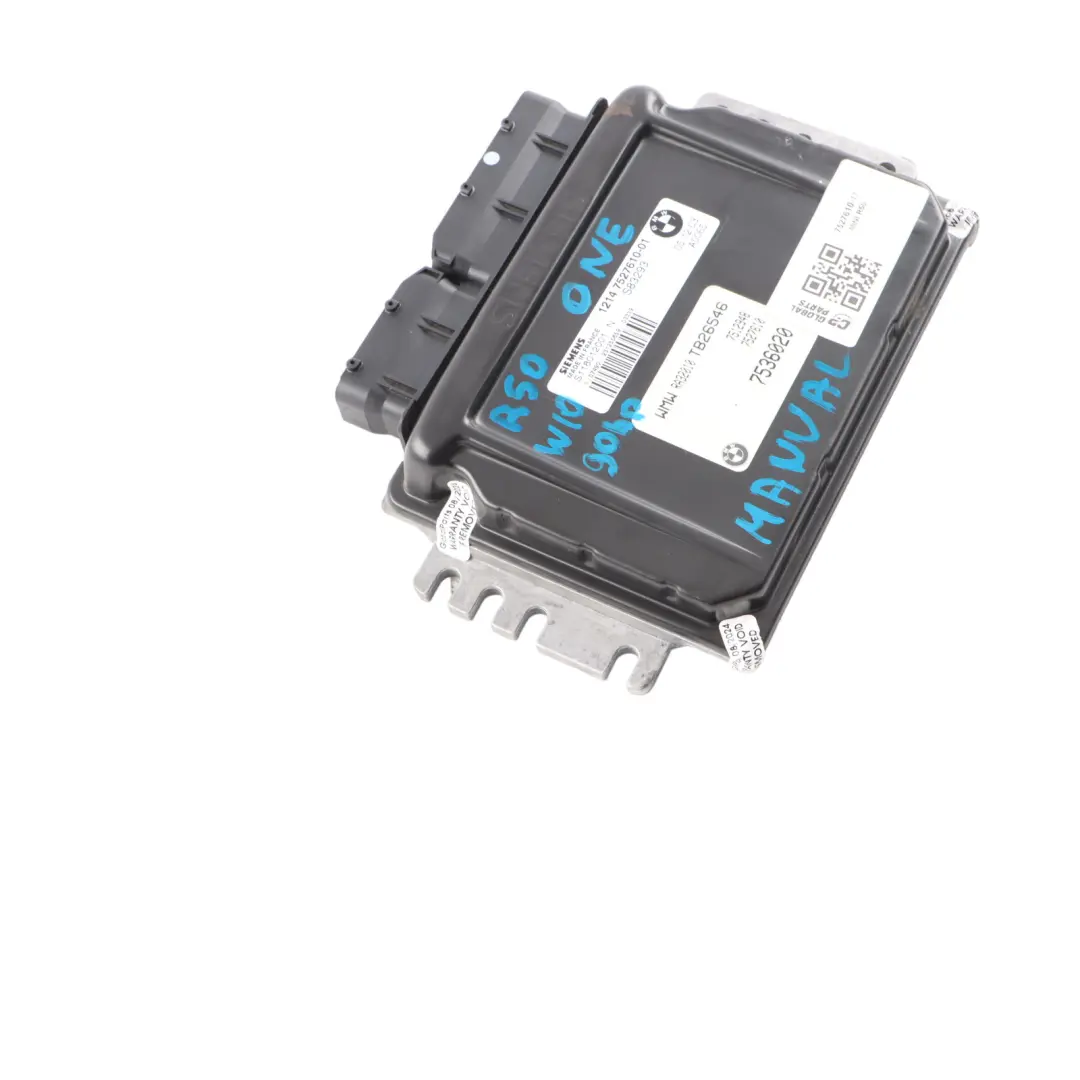 90HP Engine ECU Control Unit Module DME Manual to MINI One R50 W10 with Part number 7527610 MINI One R50 W10 90HP Engine ECU Control Unit Module DME Manual - SKU 7527610-17 - Part number 7527610