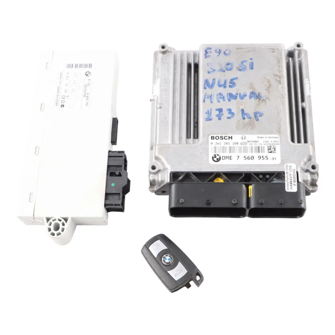 320si N45 173HP Petrol Engine Unit ECU Kit DME CAS2 Key Manual to BMW E90 with Part number 7560955 BMW E90 320si N45 173HP Petrol Engine Unit ECU Kit DME CAS2 Key Manual - SKU 7560955-4 - Part number 7560955