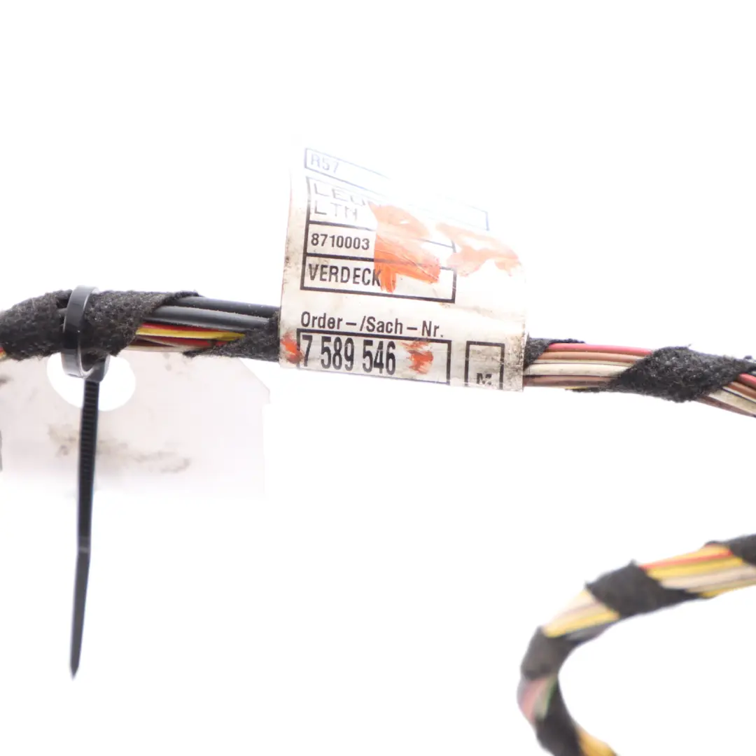 Folding Roof Cable Wiring Harness Loom to Mini Cooper R57 Cabrio with Part number 7589546 Mini Cooper R57 Cabrio Folding Roof Cable Wiring Harness Loom - SKU 7589546 - Part number 7589546