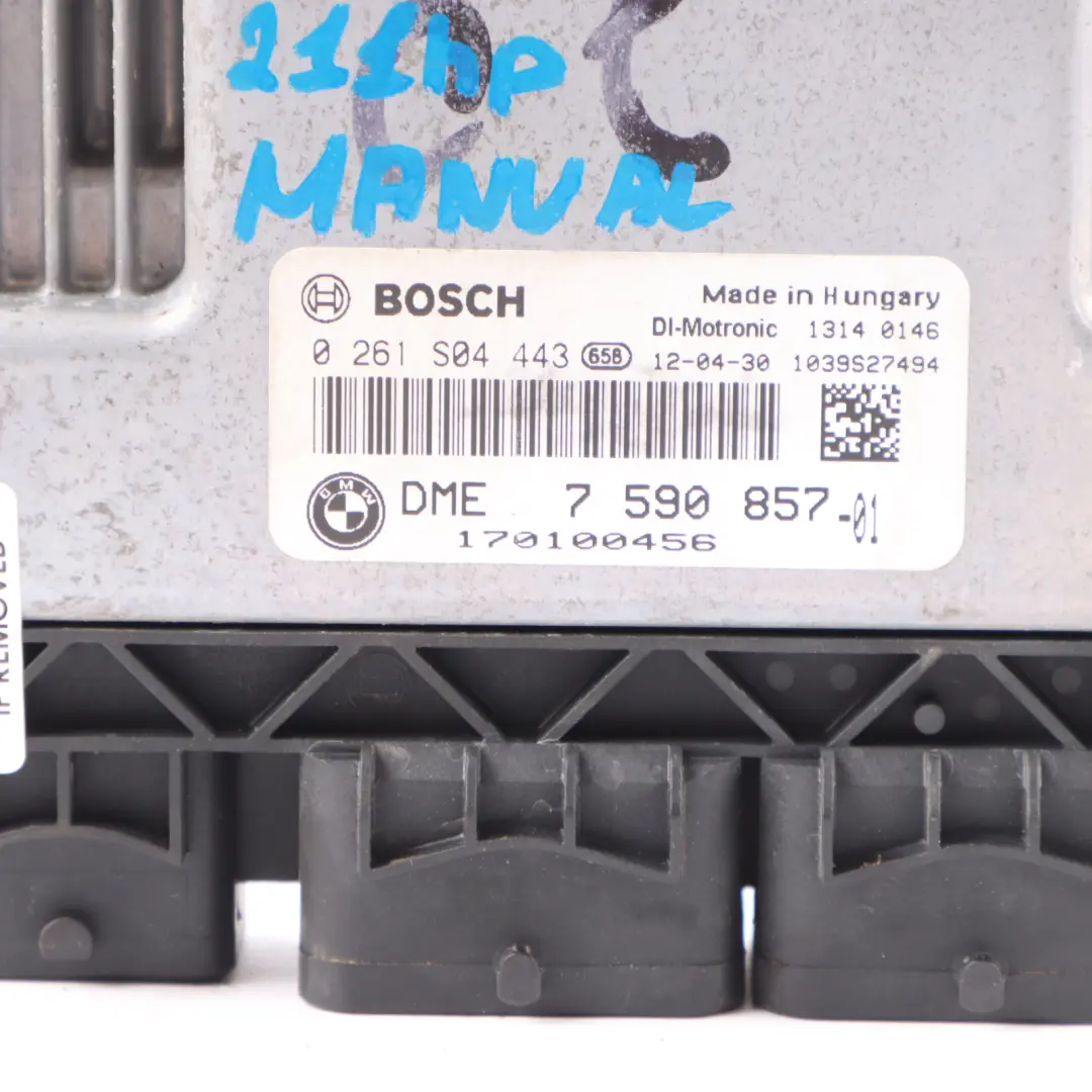 Mini Cooper S JCW R56 N14 1.6 211HP Engine ECU Kit DME CAS3 Key Manual - SKU 7590857-2 - Part number 7590857