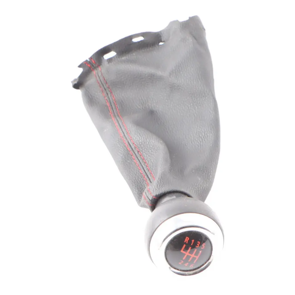 Pomo cambio Mini R55 R56 R57 LCI Bota cambio Cuero 6 Velocidades Manual Rojos