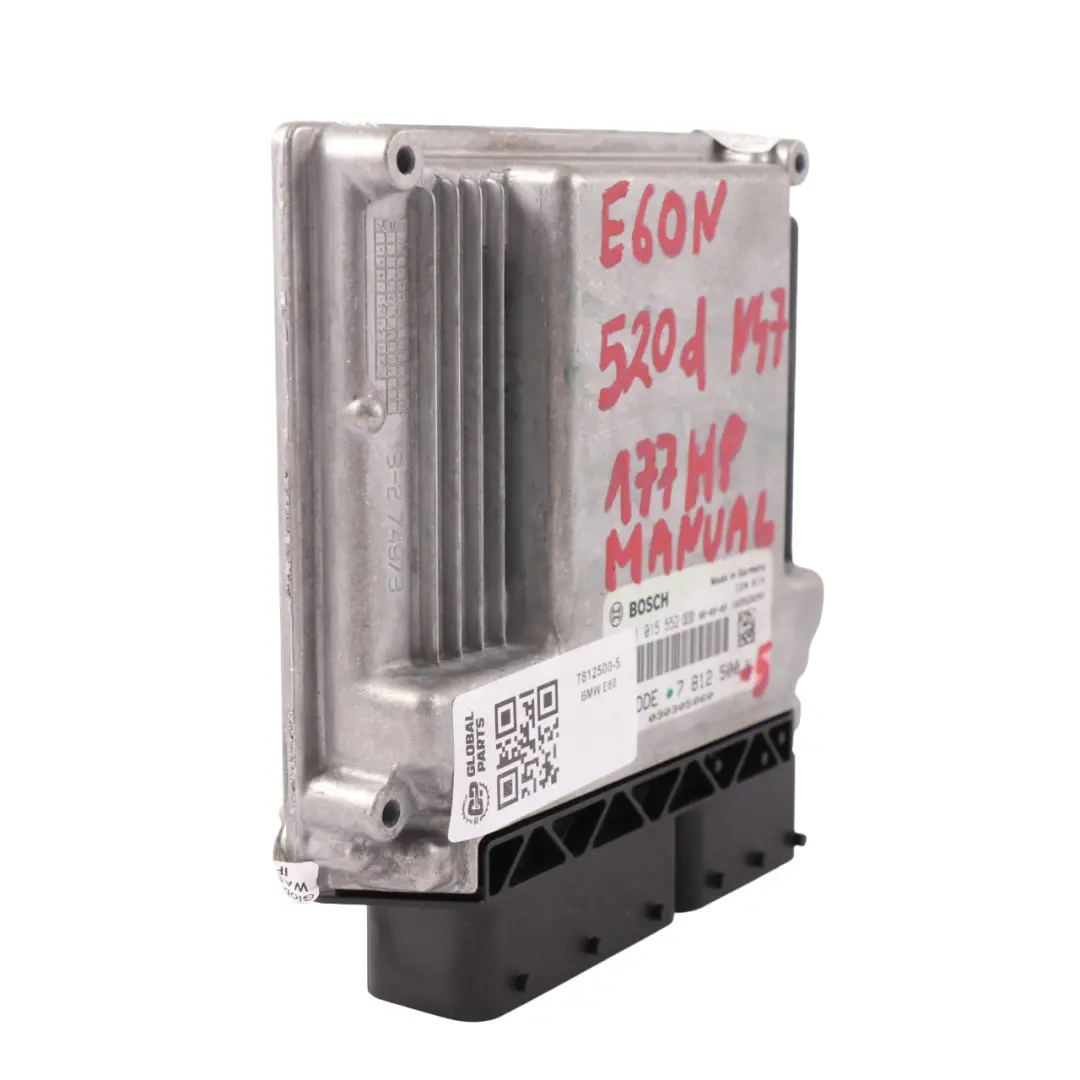 BMW E60 E61 LCI 520d N47 Unité contrôle moteur diesel ECU DDE Manuel - SKU 7812500-5 - Numéro de pièce 7812500