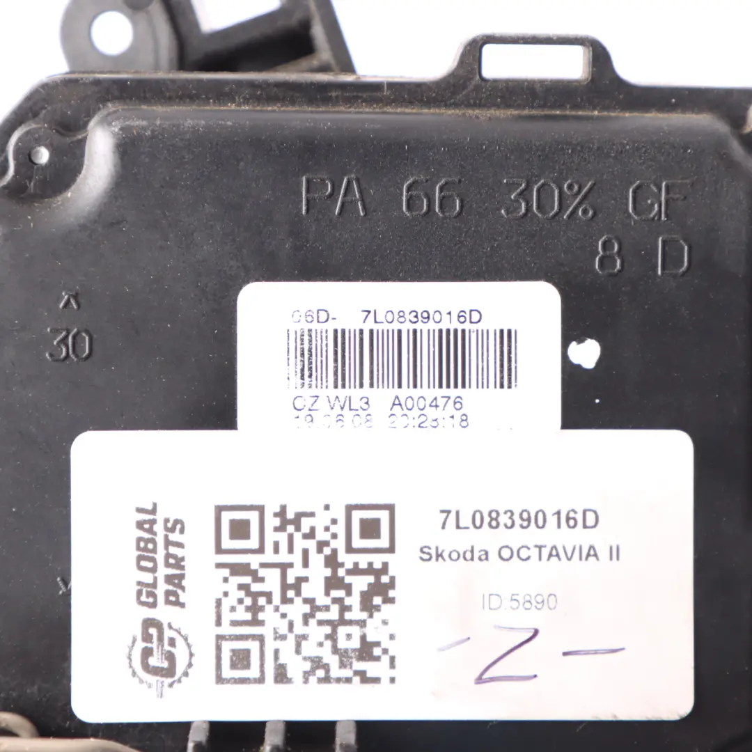  Actuador pestillo cerradura puerta trasera derecha Skoda Octavia II - SKU 7L0839016D - Número de pieza 7L0839016D