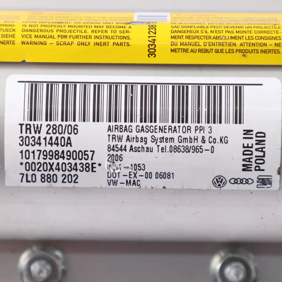 Module d'air tableau bord côté passager avant pour Volkswagen Touareg à propos du numéro de pièce 7L0880202E Volkswagen Touareg Module d'air tableau bord côté passager avant - SKU 7L0880202E - Numéro de pièce 7L0880202E