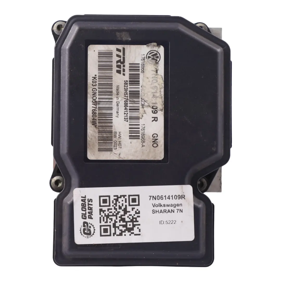 Volkswagen Sharan 7N ABS Pump Braking Control Unit Module - SKU 7N0614109R - Part number 7N0614109R