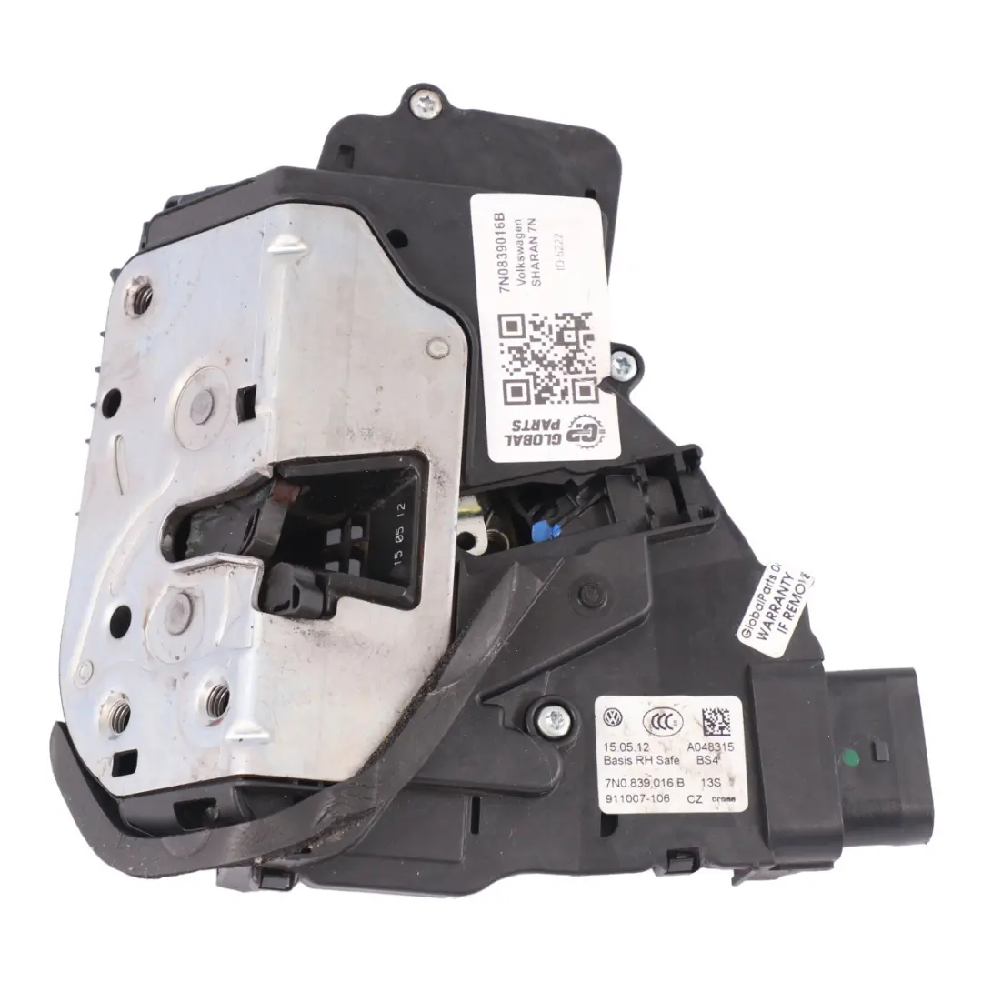 VW Volkswagen Sharan 7N Door Lock Rear Right O/S Latch Mechanism - SKU 7N0839016B - Part number 7N0839016B