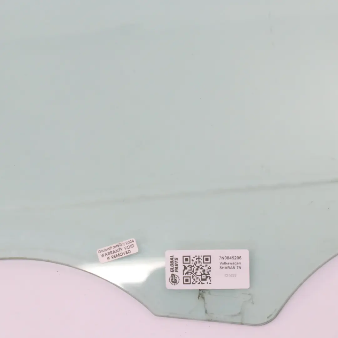 Volkswagen Sharan 7N Fenster Glas Hintertür Rechts Verglasung AS2 - SKU 7N0845206 - Teilenummer 7N0845206