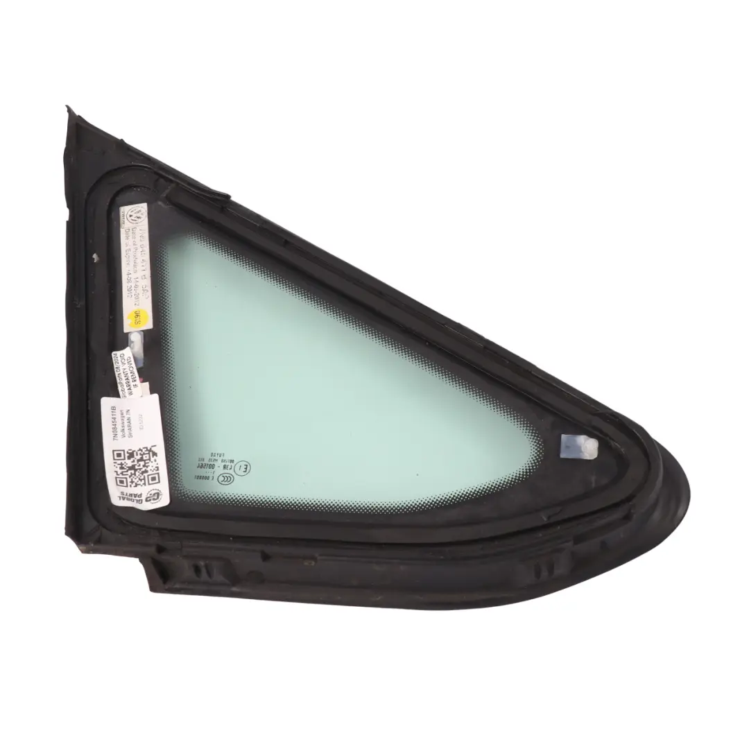 Volkswagen VW Sharan 7N Fenêtre latérale avant gauche fixe Triangle de verre AS2 - SKU 7N0845411B - Numéro de pièce 7N0845411B