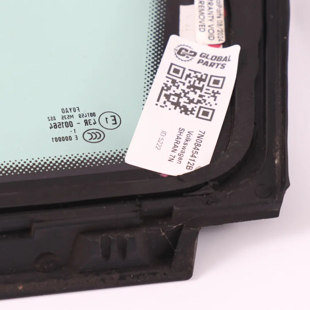 Volkswagen VW Sharan 7N Szyba Karoseryjna Prawy Przód Trójkątna AS2 - SKU 7N0845412B - Numer Części 7N0845412B