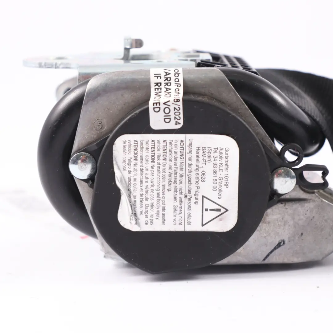 VW Volkswagen Sharan 7N Rücksitzgurt Links Sicherheitsgurt Schwarz - SKU 7N0857805D - Teilenummer 7N0857805D