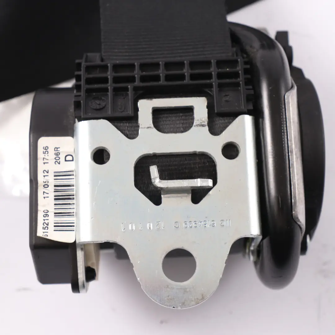 VW Volkswagen Sharan 7N Rear Seat Belt Right O/S Seatbelt Black - SKU 7N0857806D - Part number 7N0857806D