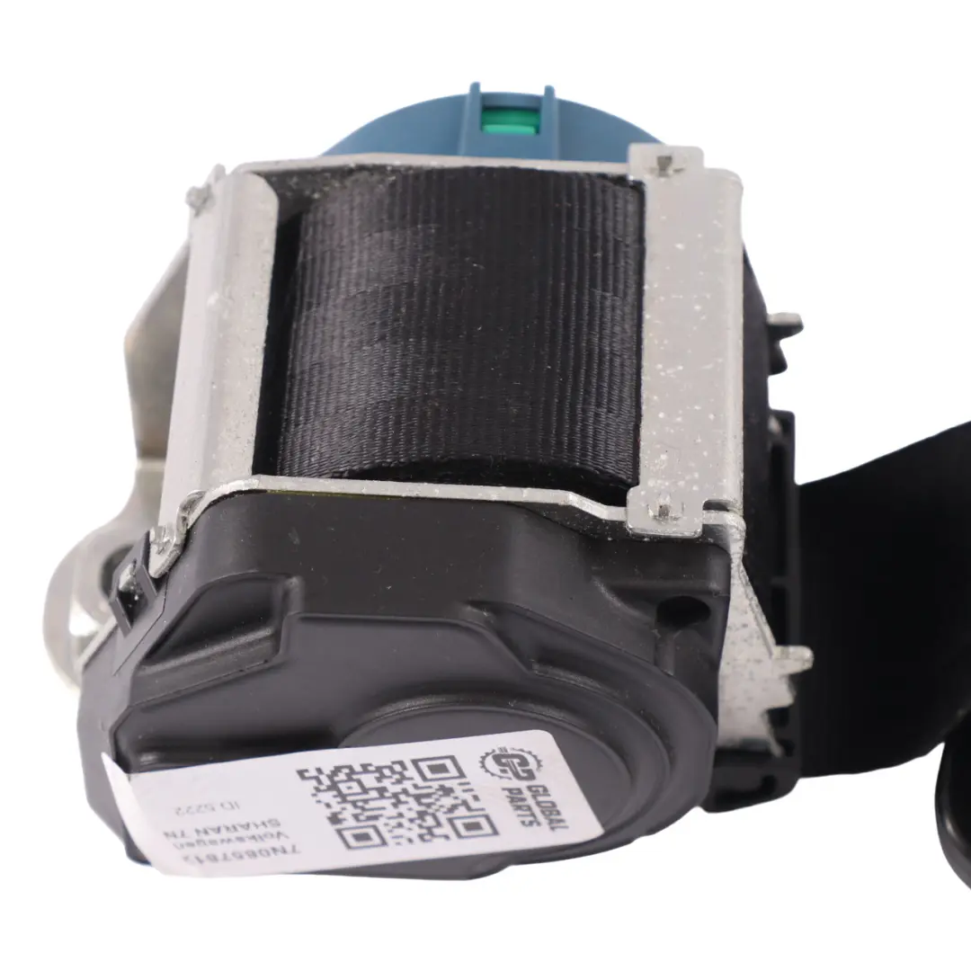 VW Volkswagen Sharan 7N Seatbelt Rear Right O/S Black 3rd Third Row - SKU 7N0857812 - Part number 7N0857812