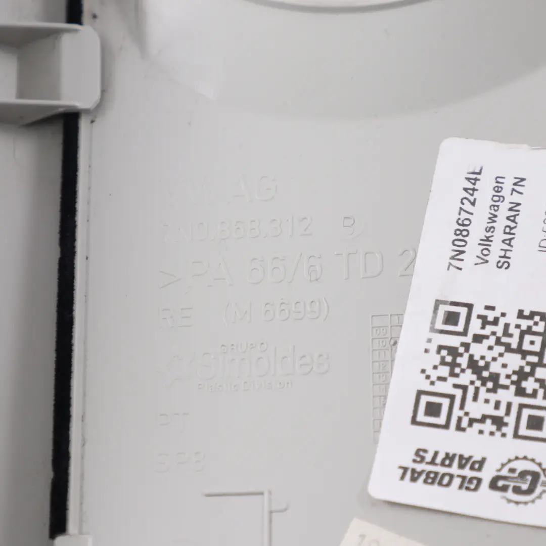 VW Sharan 7N Osłona Panel Słupka B Prawa Szara - SKU 7N0867244E - Numer Części 7N0867244E