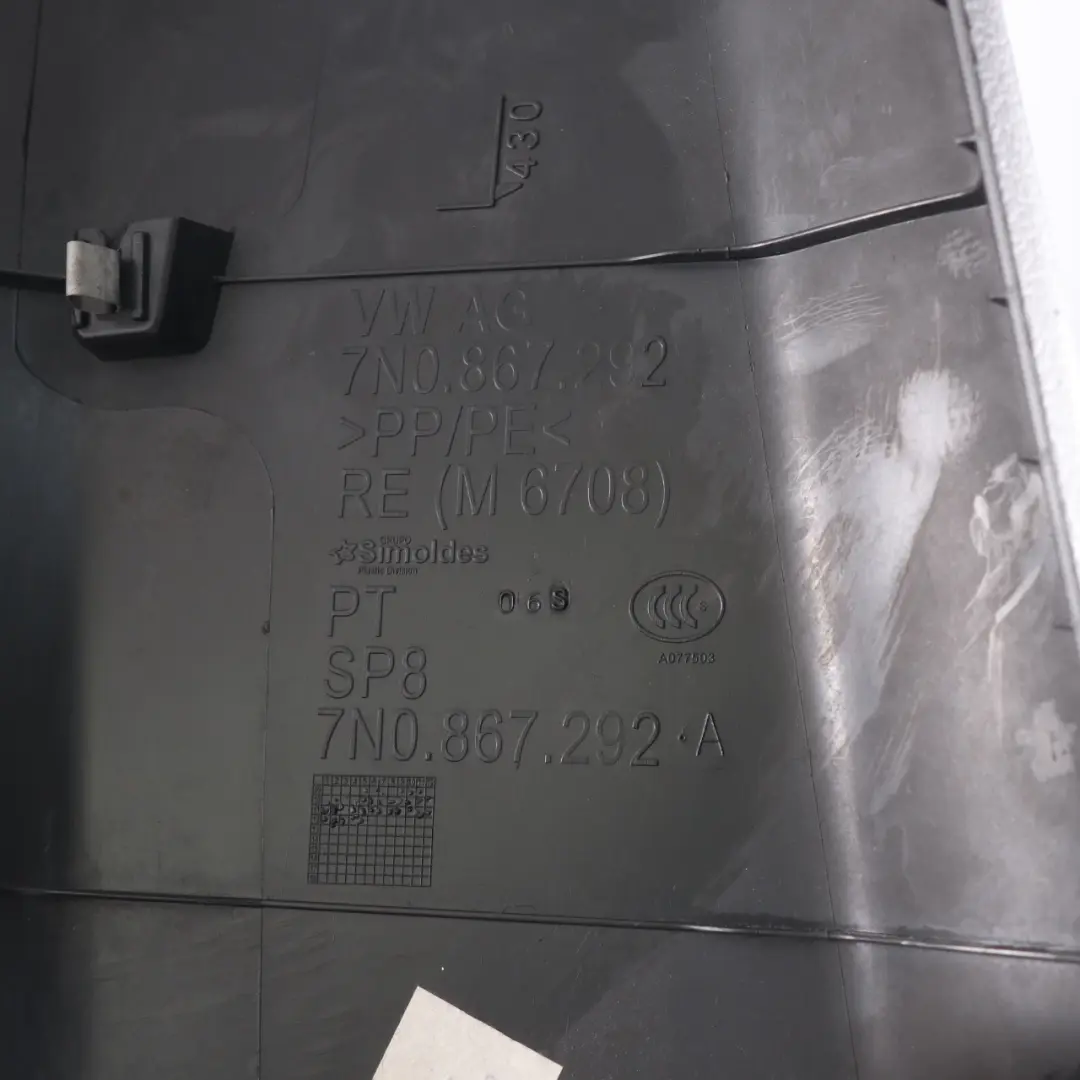 VW Sharan 7N Colonna B Copertura Pannello Destro Nero - SKU 7N0867292 - Numero di parte 7N0867292
