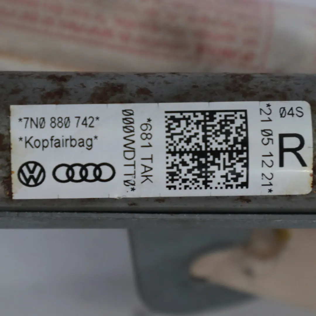 Volkswagen Sharan 7N Cabezal Módulo Aire Techo Cortina Lateral Derecha - SKU 7N0880742 - Número de pieza 7N0880742