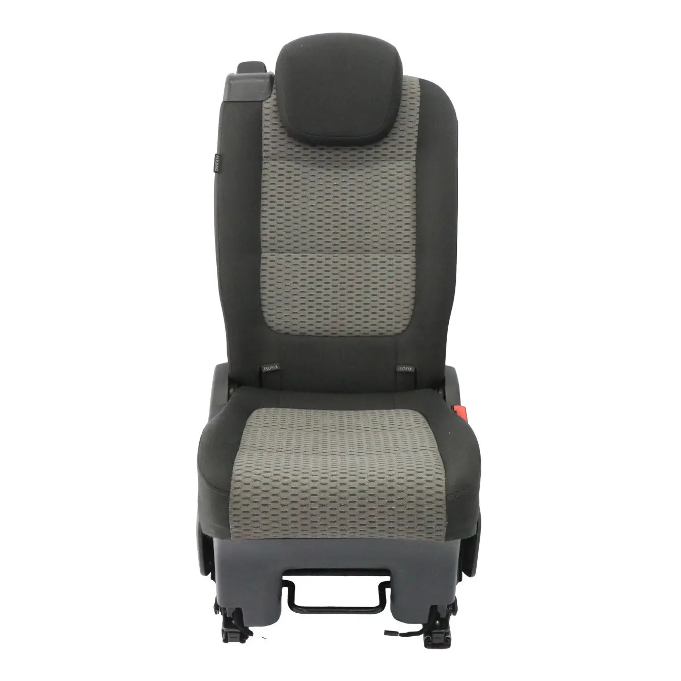 VW Volkswagen Sharan 7N Rear Seat Right O/S 3rd Seat Row Cloth Fabric Black Grey