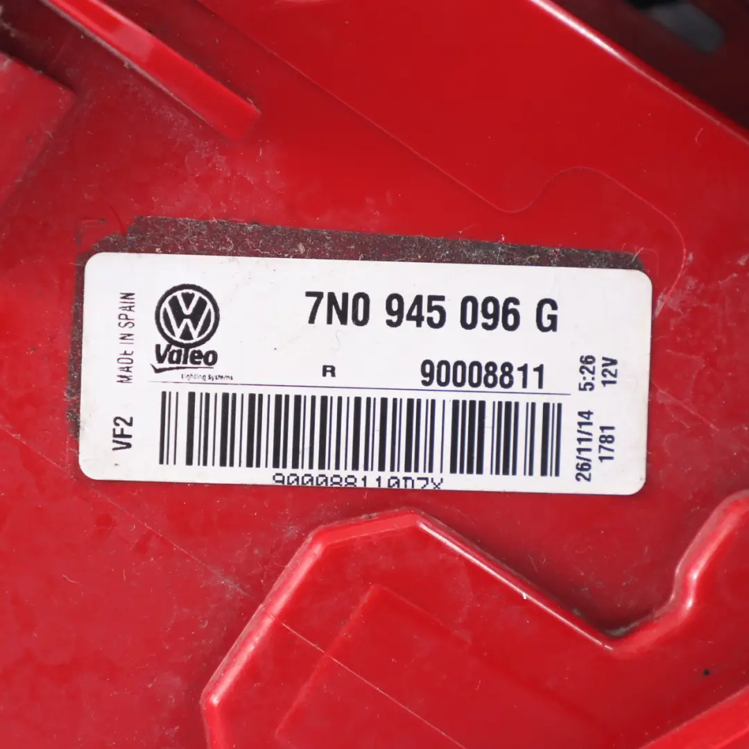 VW Volkswagen Sharan 7N Światła Tylna lampa Zewnętrzna Prawa LED - SKU 7N0945096G - Numer Części 7N0945096G