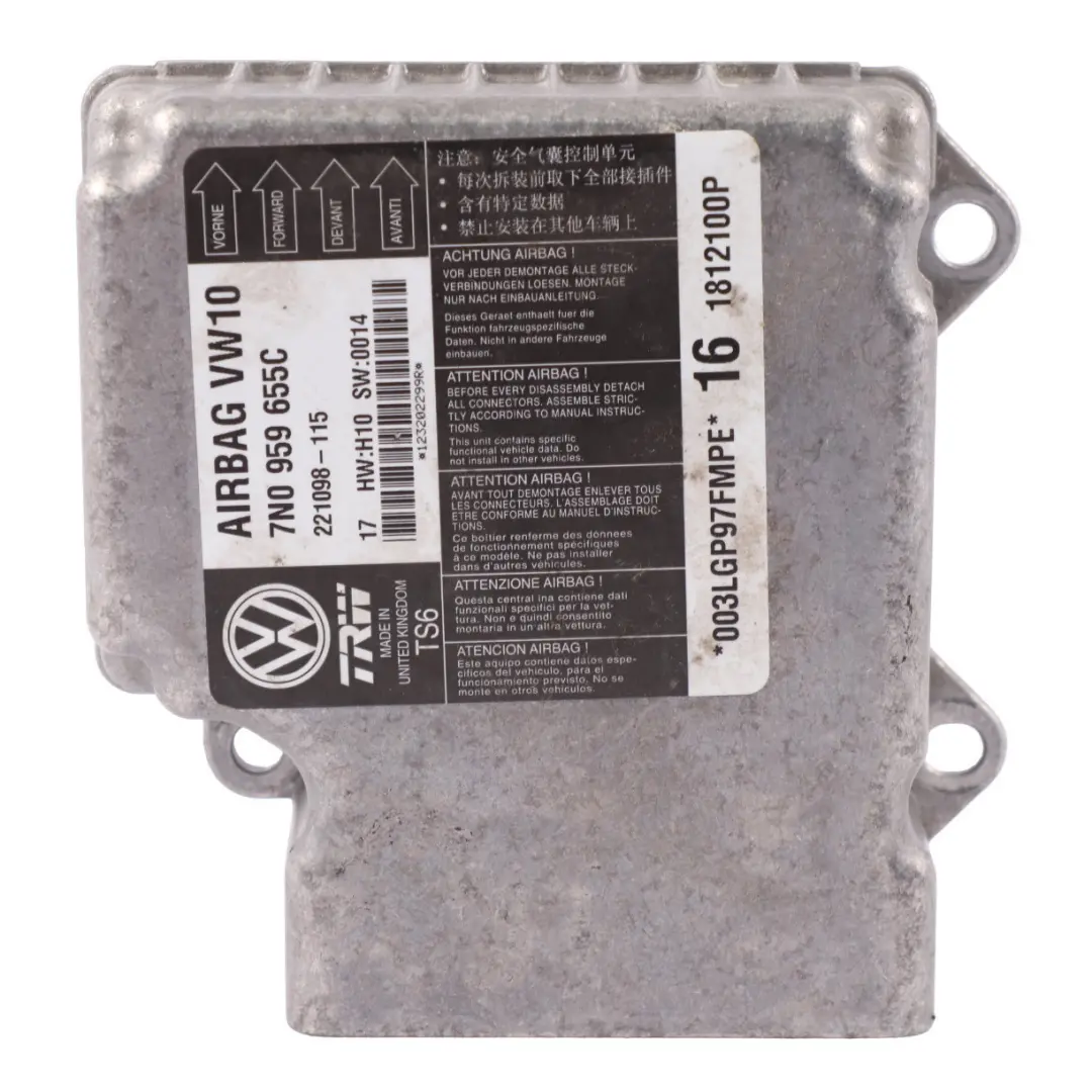 7N Moduł Sterownik Poduszki Powietrznej Volkswagen Sharan - SKU 7N0959655C - Numer Części 7N0959655C