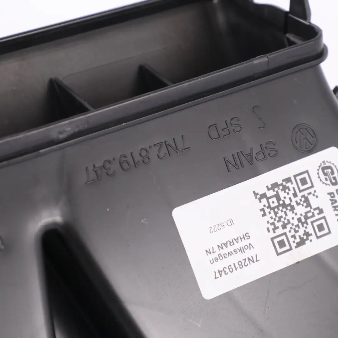 7N Mitte Armaturenbrett Lufteinlass Kanal Führung für Volkswagen Sharan mit Teilenummer 7N2819347 Volkswagen Sharan 7N Mitte Armaturenbrett Lufteinlass Kanal Führung - SKU 7N2819347 - Teilenummer 7N2819347