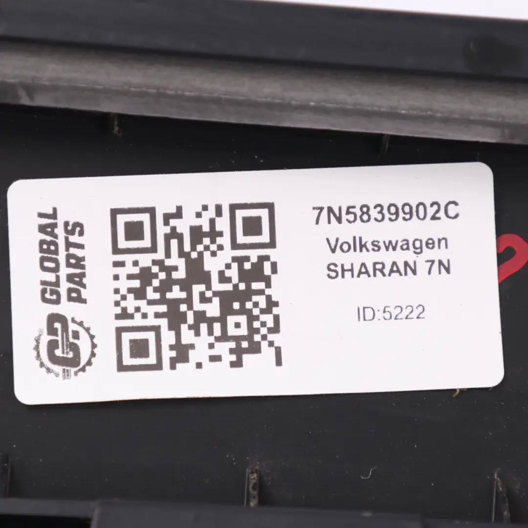 Volkswagen Sharan 7N Embellecedor puerta Pilar B Derecha - SKU 7N5839902C - Número de pieza 7N5839902C