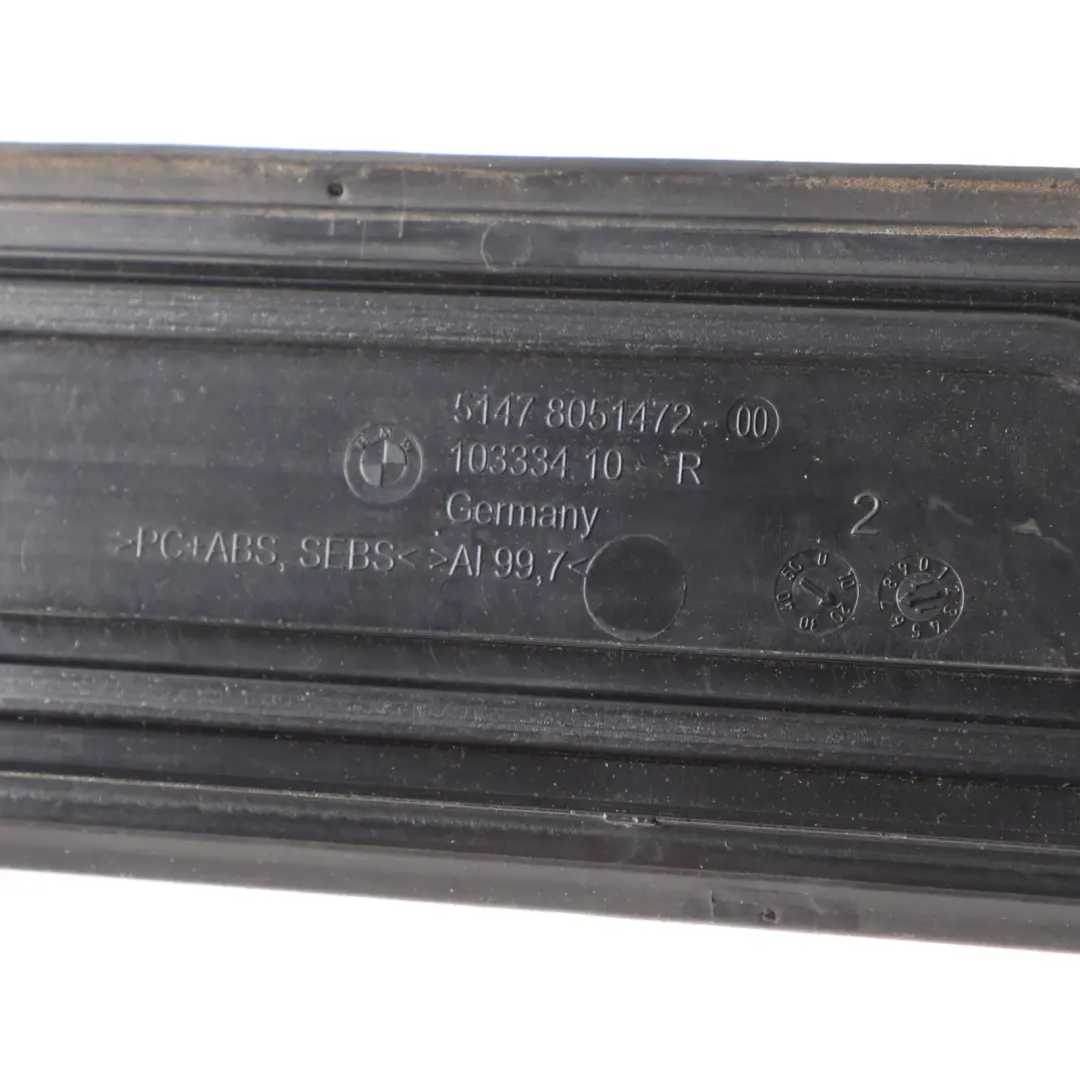 Front Door Entrance Right O/S Kick Plate Sill Cover Trim to BMW F07 GT with Part number 8051472 BMW F07 GT Front Door Entrance Right O/S Kick Plate Sill Cover Trim - SKU 8051472 - Part number 8051472