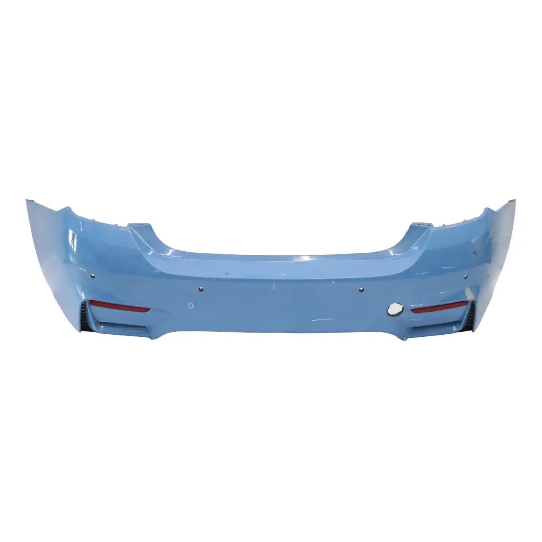 Complete Rear Bumper PDC Yas Marina Blue Metallic - B68 to BMW F82 F83 M4 with Part number 8056223 BMW F82 F83 M4 Complete Rear Bumper PDC Yas Marina Blue Metallic - B68 - SKU 8056223-YMB1 - Part number 8056223
