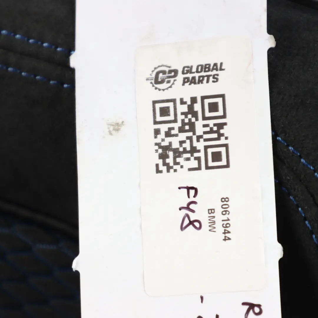 Backrest Right O/S Fabric Alcantara Anthracite to Rear Seat BMW F45 X1 F48 Cover with Part number 8061944 Rear Seat BMW F45 X1 F48 Cover Backrest Right O/S Fabric Alcantara Anthracite - SKU 8061944 - Part number 8061944