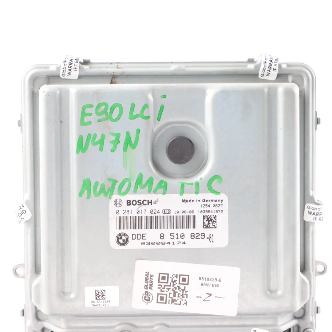 N47N 320d 184HP Engine Control Unit ECU DDE Automatic BMW E90 E91 LCI - SKU 8510829-6 - Part number 8510829