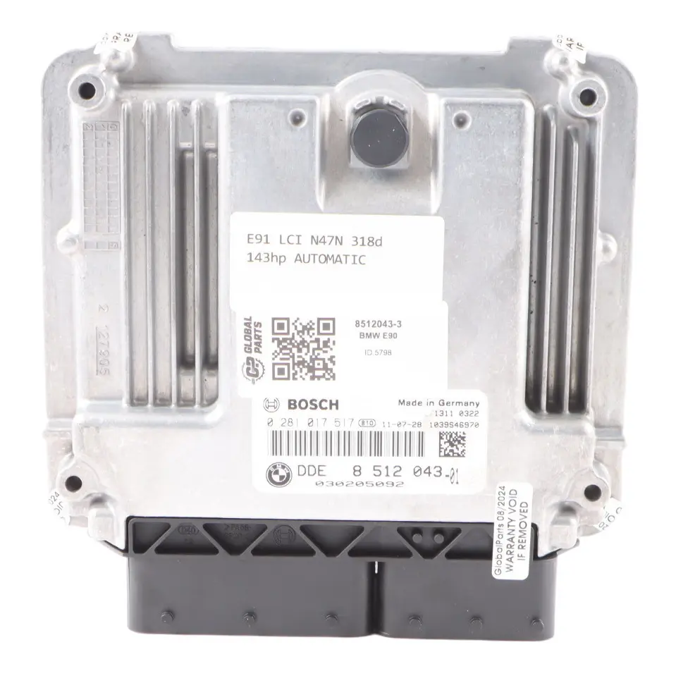 BMW E90 E91 LCI 318d N47N 143HP Engine ECU Kit DDE CAS3 Key Automatic - SKU 8512043-3 - Part number 8512043