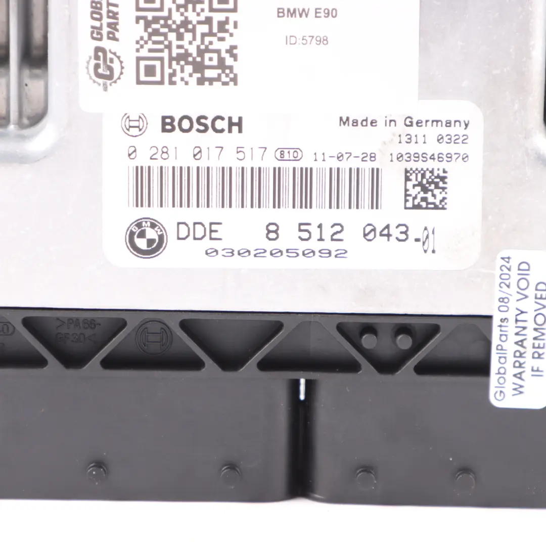 BMW E90 E91 LCI 318d N47N 143HP Engine ECU Kit DDE CAS3 Key Automatic - SKU 8512043-3 - Part number 8512043