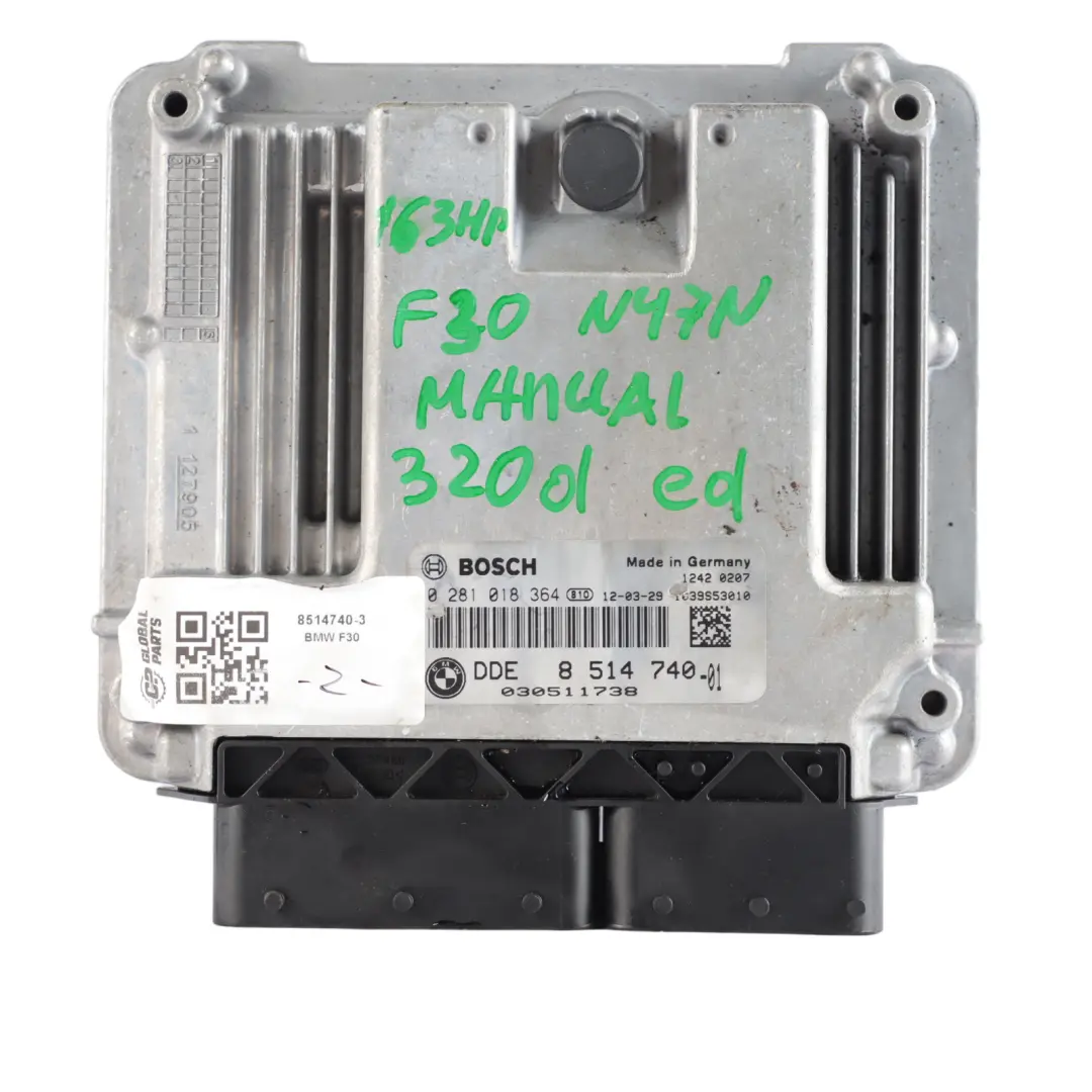 N47N 163HP ECU Kit DDE 8584276 + Key + FEM Manual to BMW F30 F31 320d ed Diesel with Part number 8514740 BMW F30 F31 320d ed Diesel N47N 163HP ECU Kit DDE 8584276 + Key + FEM Manual - SKU 8514740-3 - Part number 8514740
