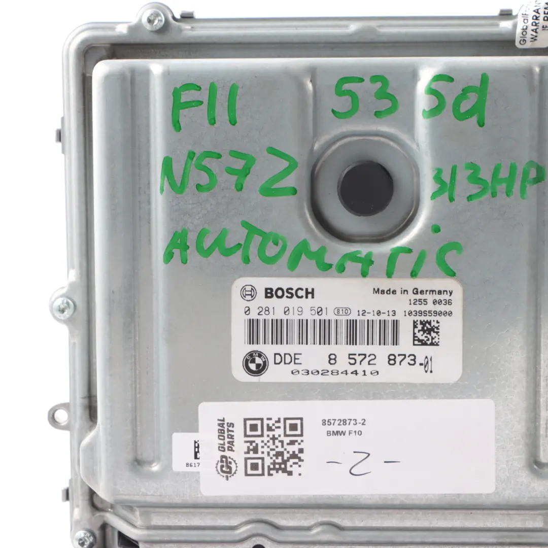 BMW F10 F11 535d N57Z 313HP Engine ECU Kit DDE Key CAS4 Automatic - SKU 8572873-2 - Part number 8572873
