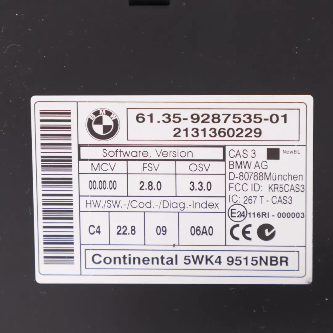 BMW X1 E84 18dX Diesel N47N Engine Unit ECU Kit DDE CAS3 Key Automatic - SKU 8574351-4 - Part number 8574351