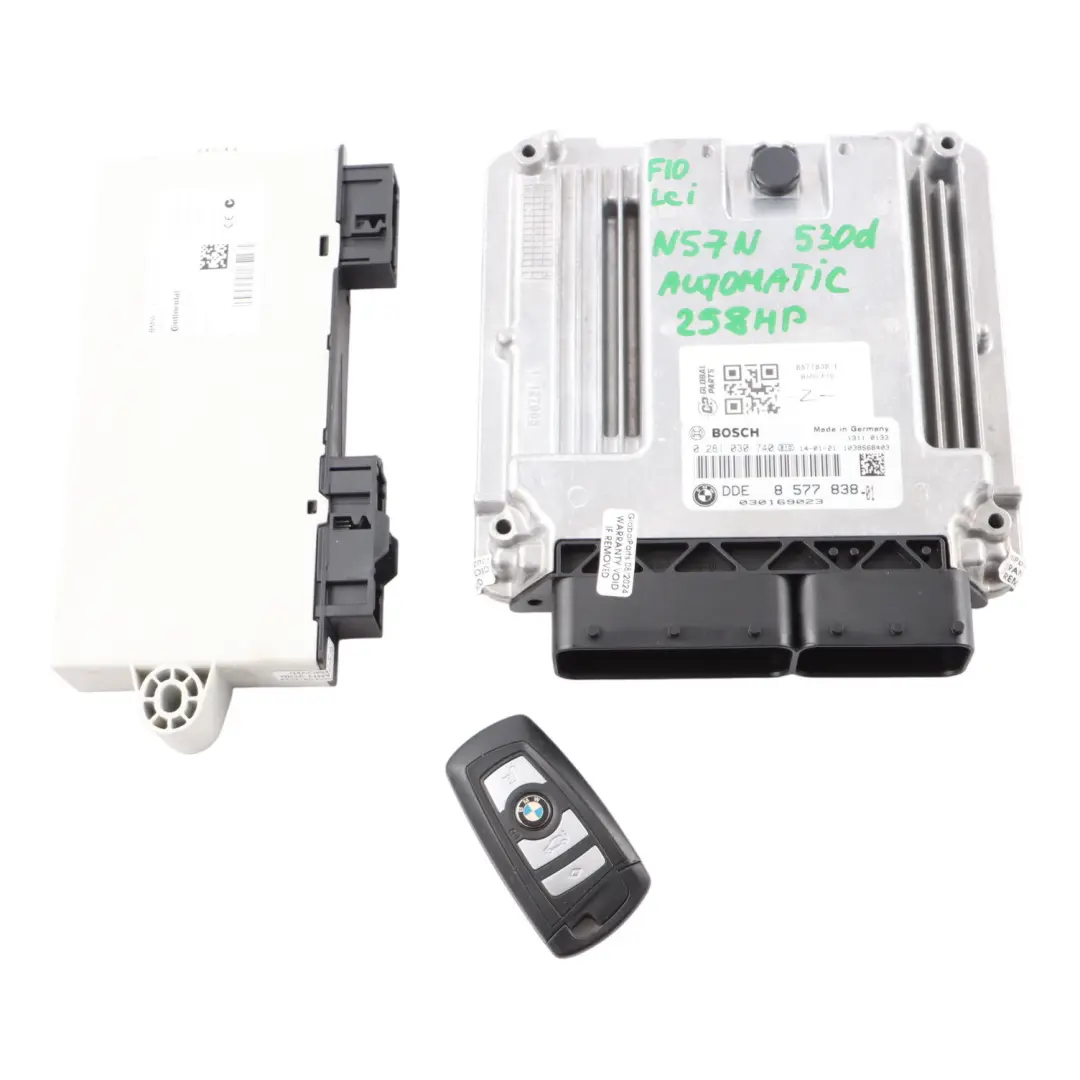 N57N 258HP Engine Unit ECU Kit DDE CAS4 Key Automatic to BMW F10 LCI 530d with Part number 8577838 BMW F10 LCI 530d N57N 258HP Engine Unit ECU Kit DDE CAS4 Key Automatic - SKU 8577838-1 - Part number 8577838