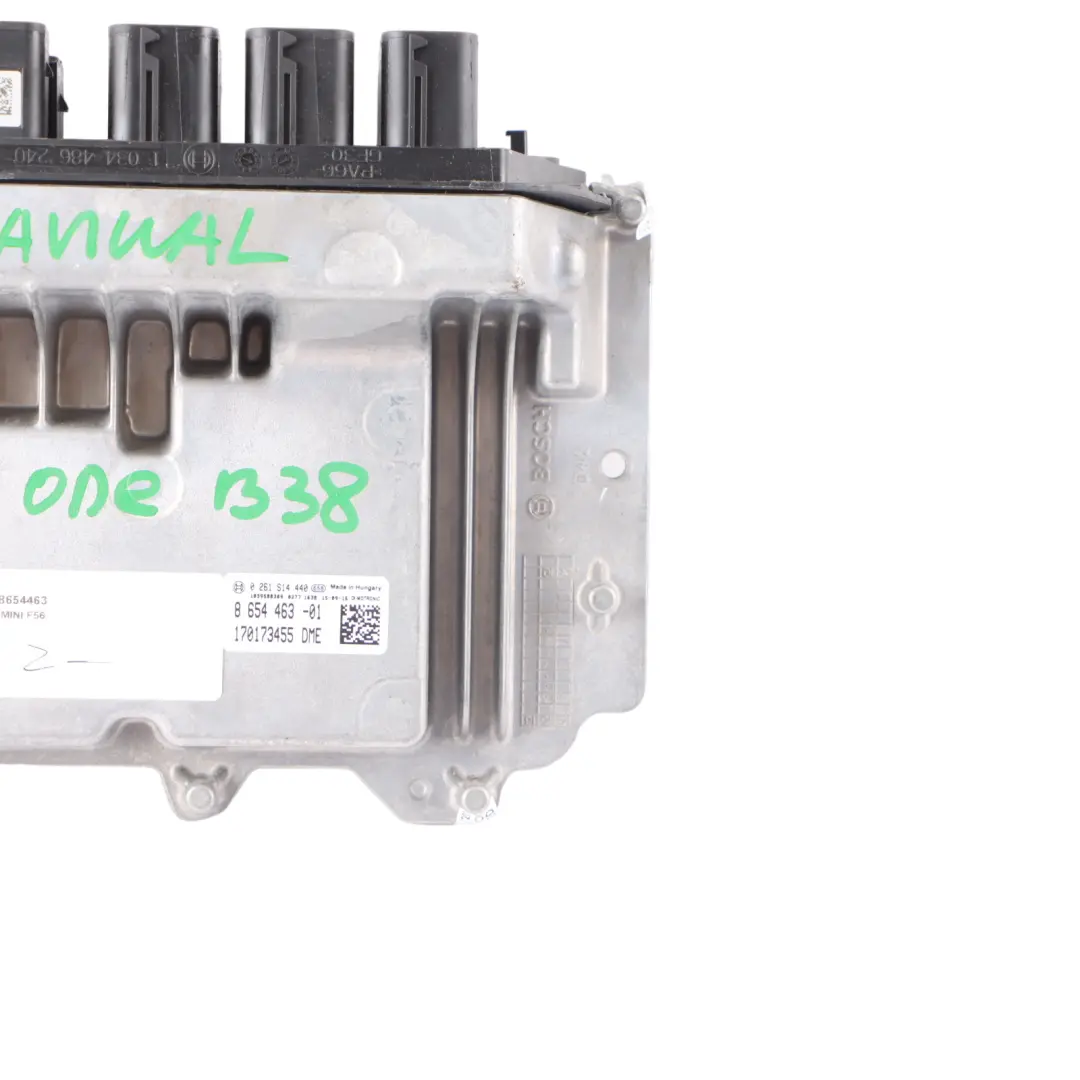 B38 102HP Engine Control Unit Module ECU DME Manual Mini One F56 Petrol - SKU 8654463 - Part number 8654463