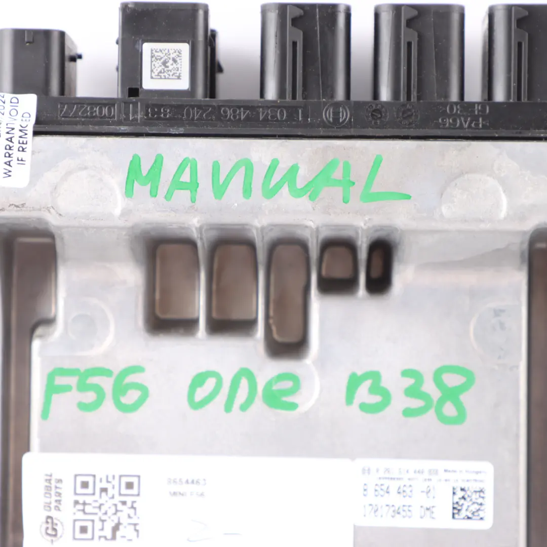 B38 102HP Engine Control Unit Module ECU DME Manual Mini One F56 Petrol - SKU 8654463 - Part number 8654463