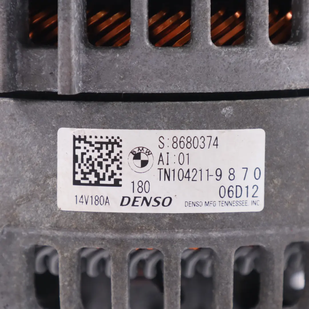 Alternador Generador 14V 180A DENSO para BMW F45 con número de pieza 8680374 BMW F45 Alternador Generador 14V 180A DENSO - SKU 8680374-1 - Número de pieza 8680374