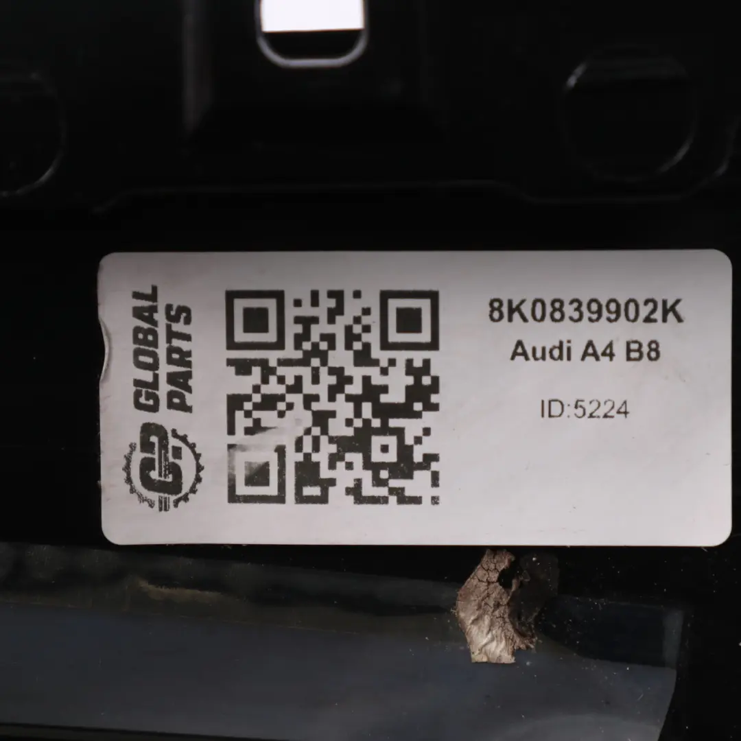 Exterior B Pilar Columna Recubrimiento Trasero Derecho para Audi A4 B8 con número de pieza 8K0839902K Audi A4 B8 Exterior B Pilar Columna Recubrimiento Trasero Derecho - SKU 8K0839902K - Número de pieza 8K0839902K