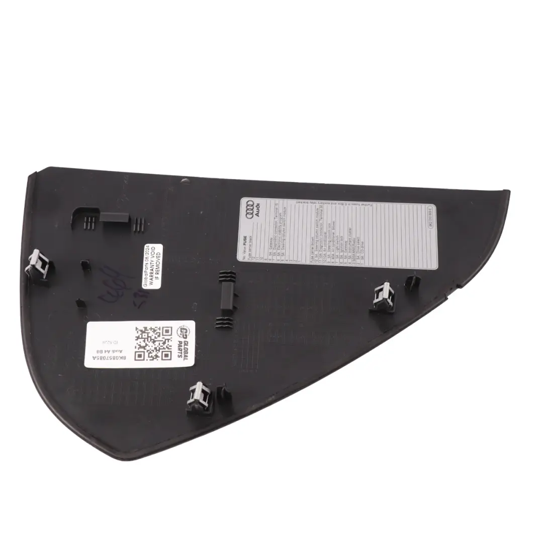 Audi A4 B8 Panel Osłona Deski Rozdzielczej Lewy Czarny - SKU 8K0857085A - Numer Części 8K0857085A