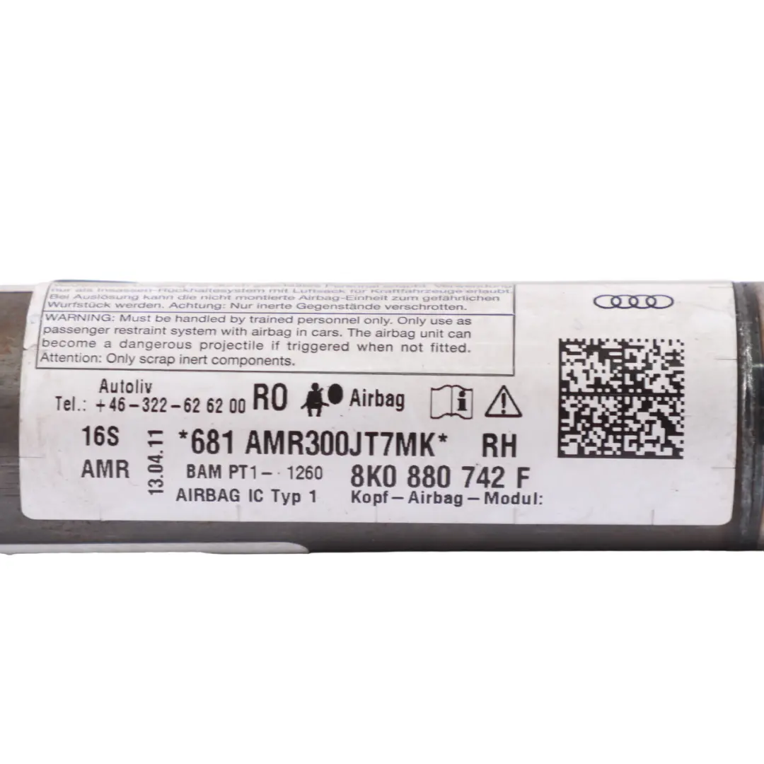 Modulo d'aria a tendina tetto destro sicurezza per Audi A4 B8 con numero di parte 8K0880742F Audi A4 B8 Modulo d'aria a tendina tetto destro sicurezza - SKU 8K0880742F - Numero di parte 8K0880742F